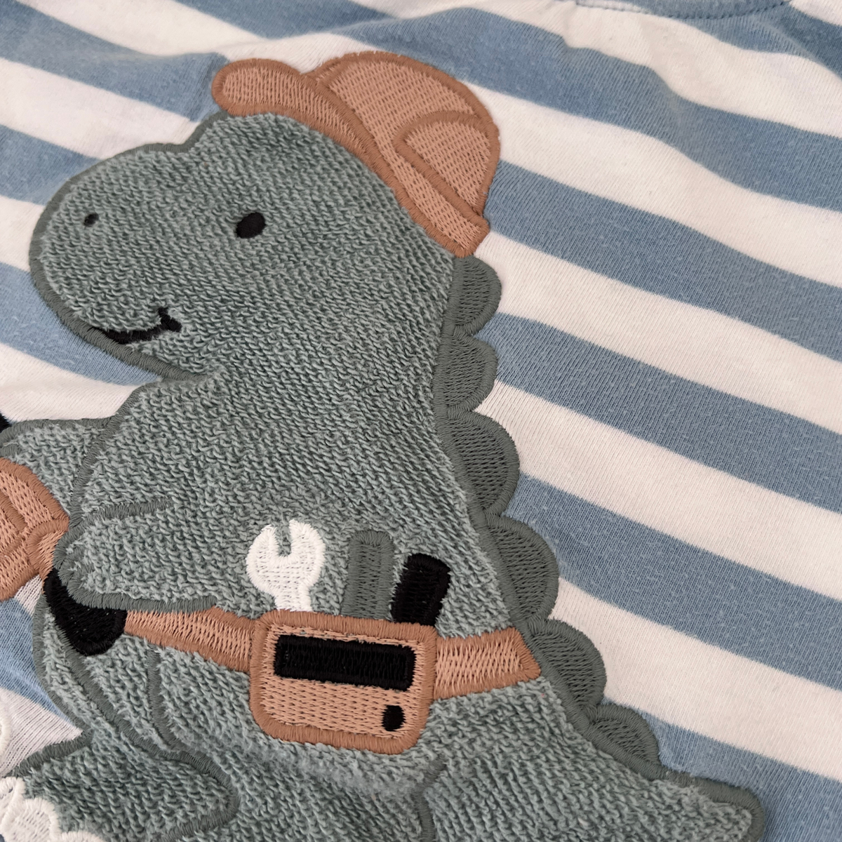 Hux Construction Dino Stripe Tee - size 4