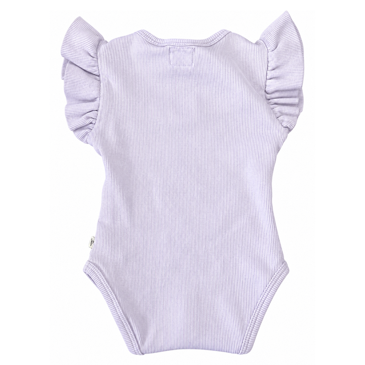 Snuggle Hunny Lavender Short Sleeve Organic Bodysuit with Frill - size 00