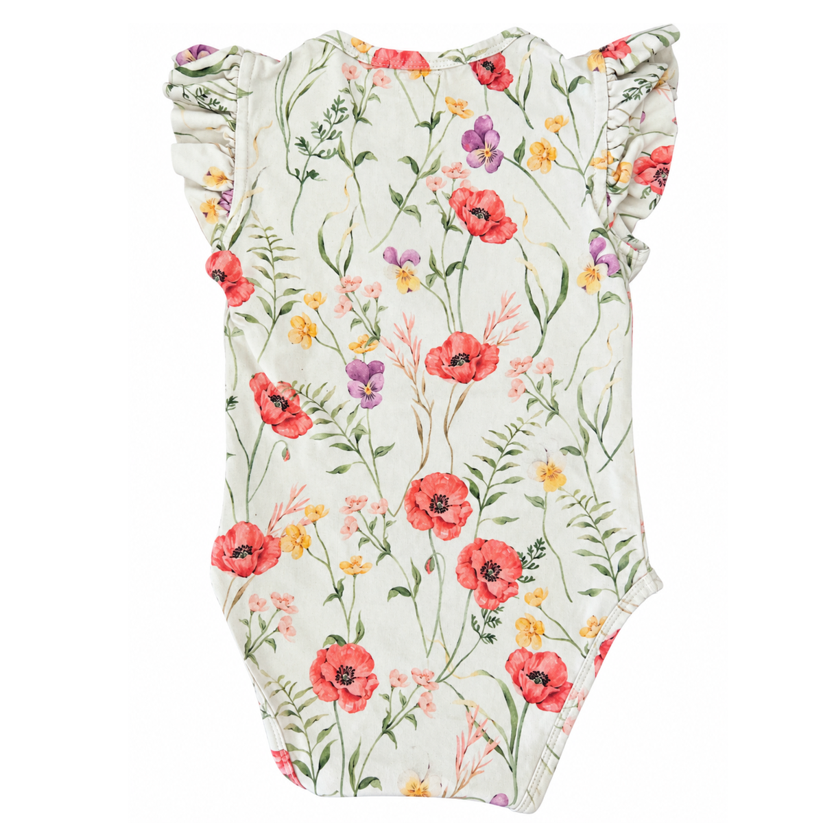 Snuggle Hunny Meadow Short Sleeve Organic Bodysuit with Frill - size 0