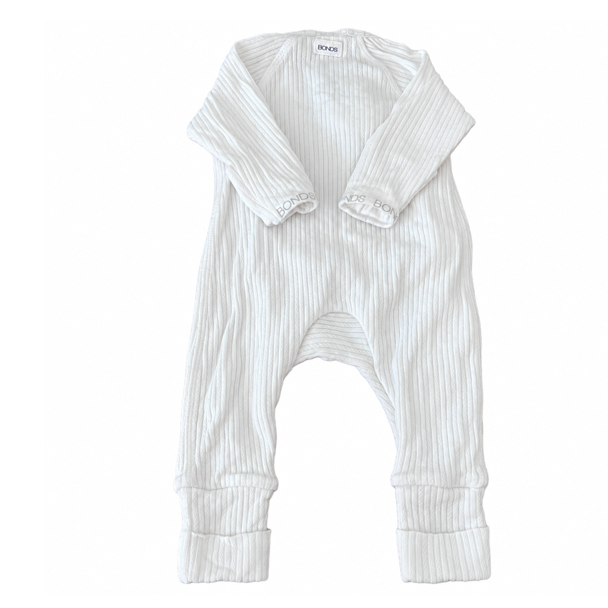 Bonds White Pointelle Cozysuit - size 00000