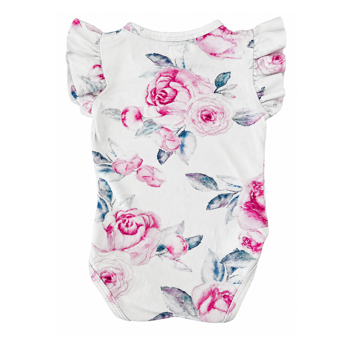 Snuggle Hunny Lilac Skies Short Sleeve Organic Bodysuit with Frill - size 00