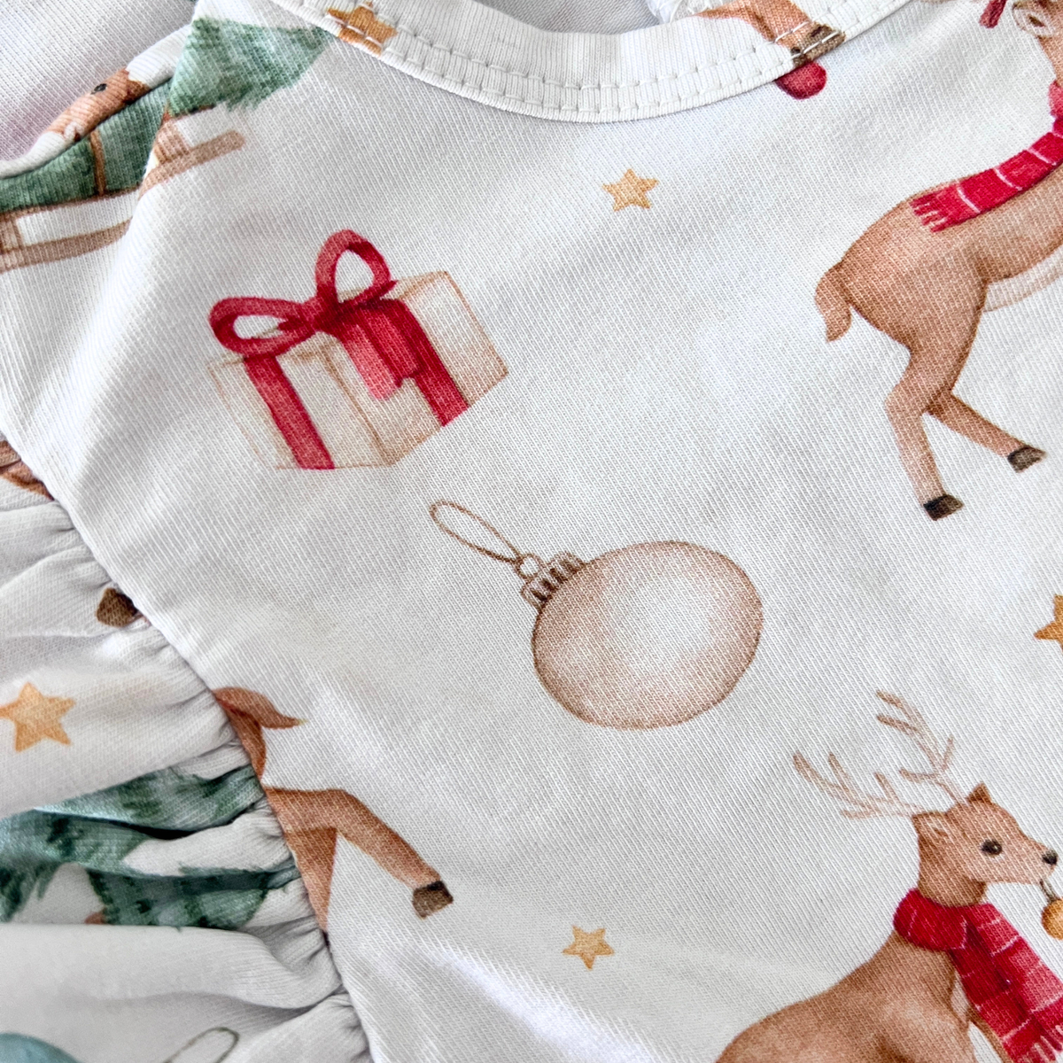 Snuggle Hunny Prancer & Friends Short Sleeve Organic Dress - size 1
