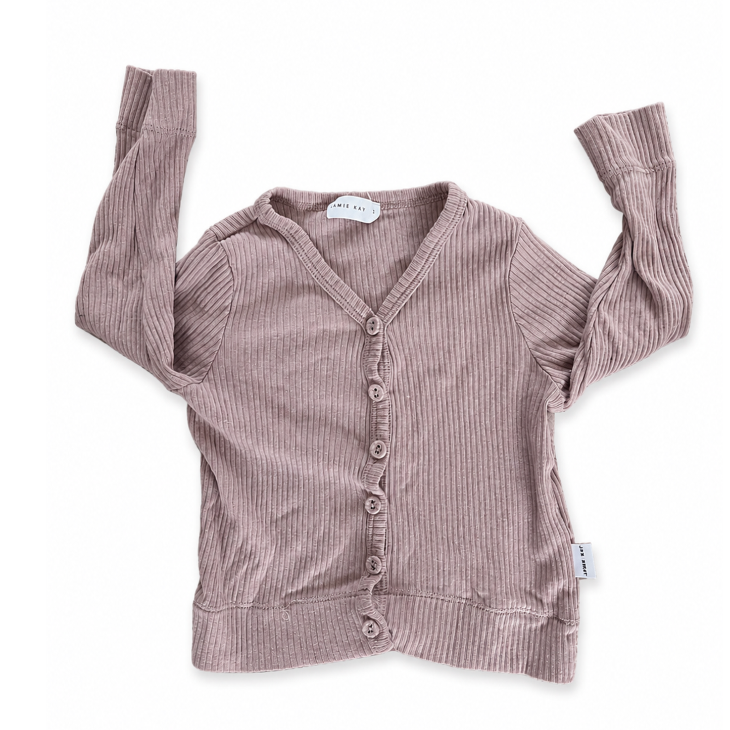 Jamie Kay Rib modal cardigan in dusty rose - size 1