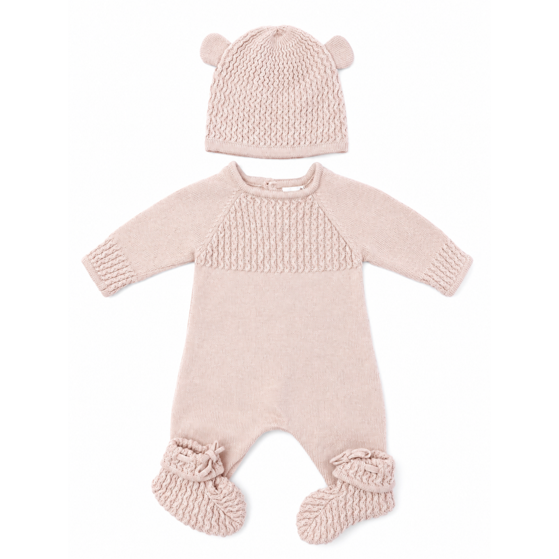 Seed Heritage cable knit jumpsuit, beanie & booties - size 0000 image 0
