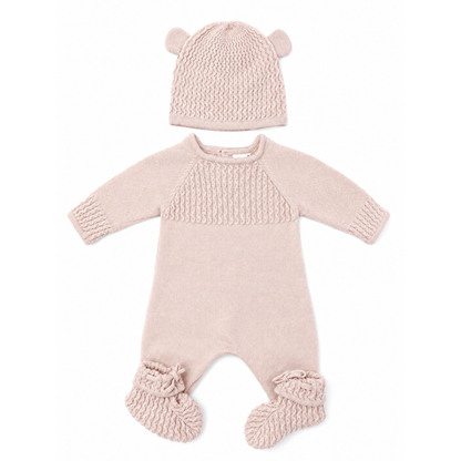 Seed Heritage cable knit jumpsuit, beanie & booties - size 0000 image 0