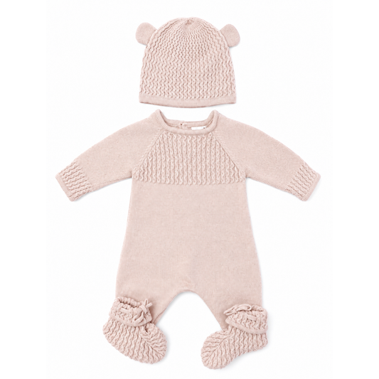 Seed Heritage cable knit jumpsuit, beanie & booties - size 0000 image 0