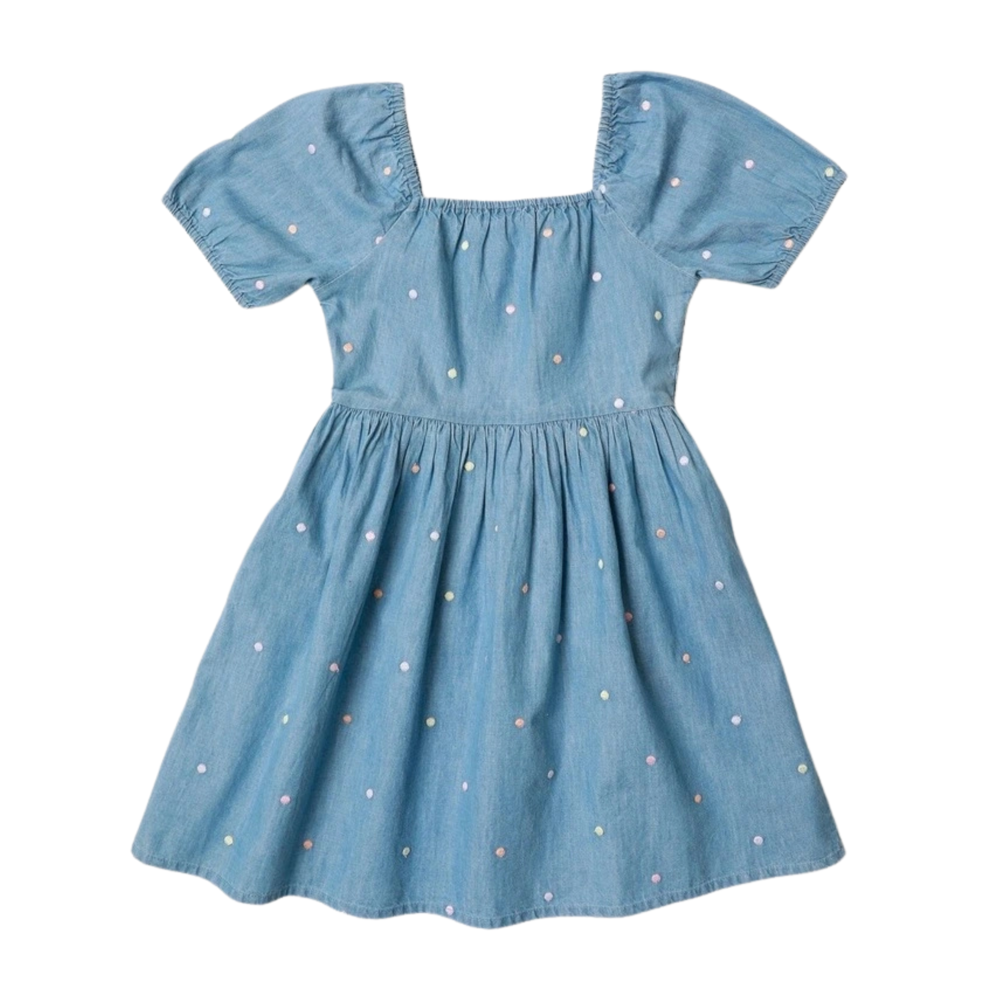 Milkshake puff sleeve chambray dress - size 8 image 0