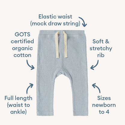 Snuggle Hunny zen blue organic pants - size 3 image 1