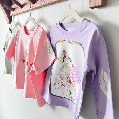 Brigitte May fairy folk long sleeve tee in lilac image 2