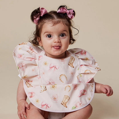 Snuggle Hunny Boots & Bows frill snuggle bib