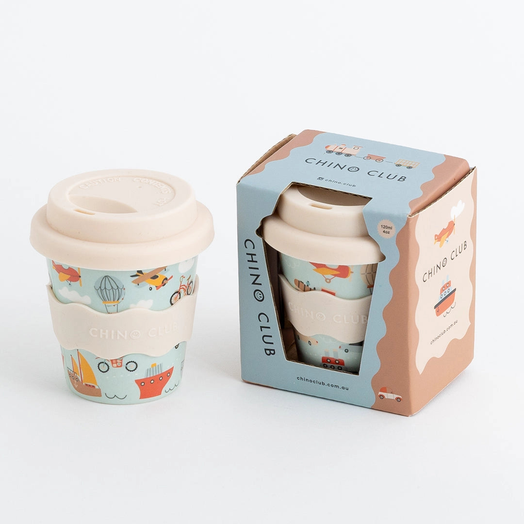 Chino Club - Vehicles Babychino Cup 4oz + straw image 1