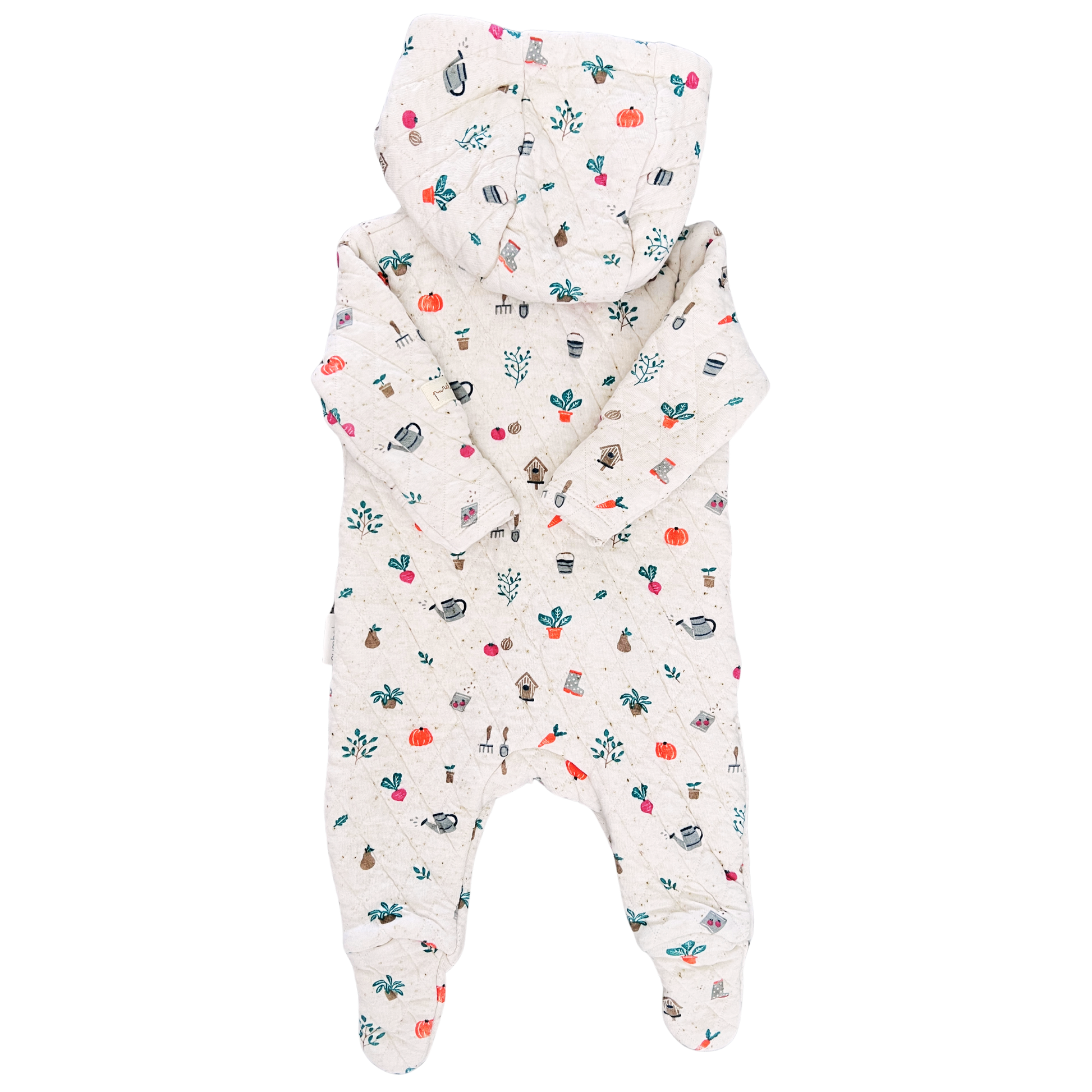 Purebaby quilted veggie patch growsuit - size 0000 image 1