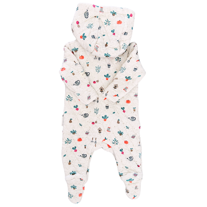 Purebaby quilted veggie patch growsuit - size 0000 image 1
