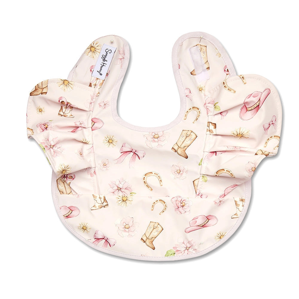Snuggle Hunny Boots & Bows frill snuggle bib
