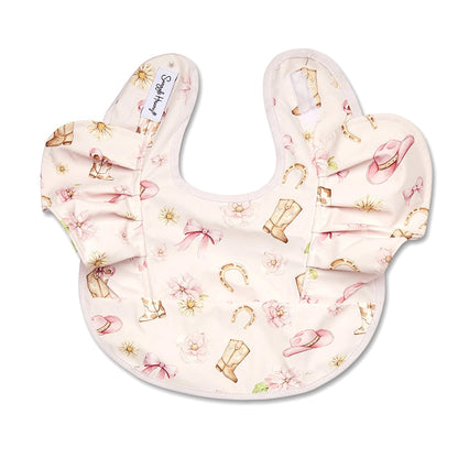 Snuggle Hunny Boots & Bows frill snuggle bib