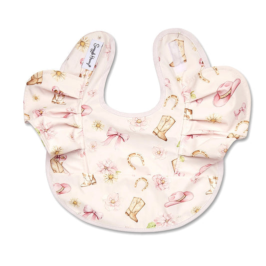 Snuggle Hunny Boots & Bows frill snuggle bib