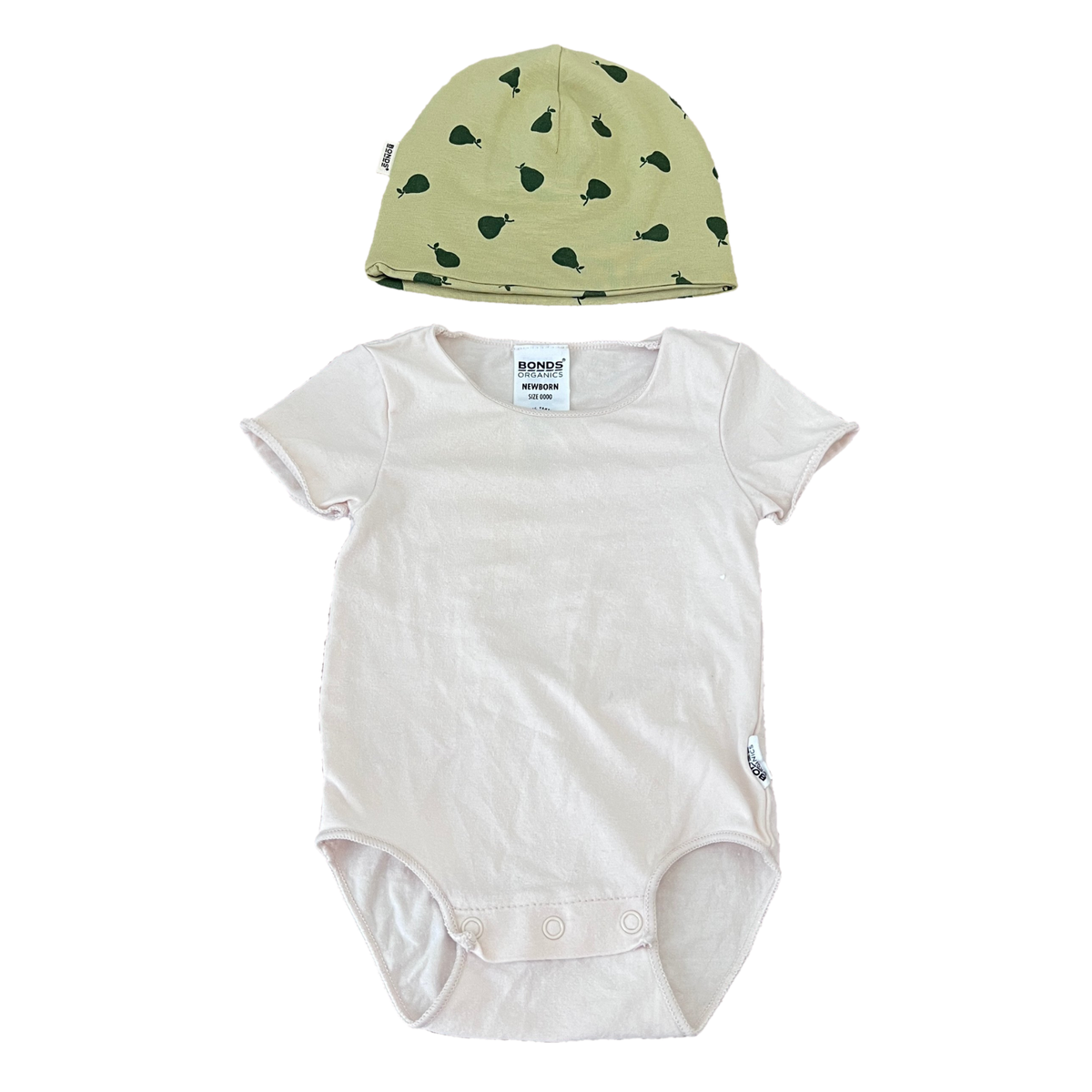 Bonds Organic Bodysuit & Hat - size 0000
