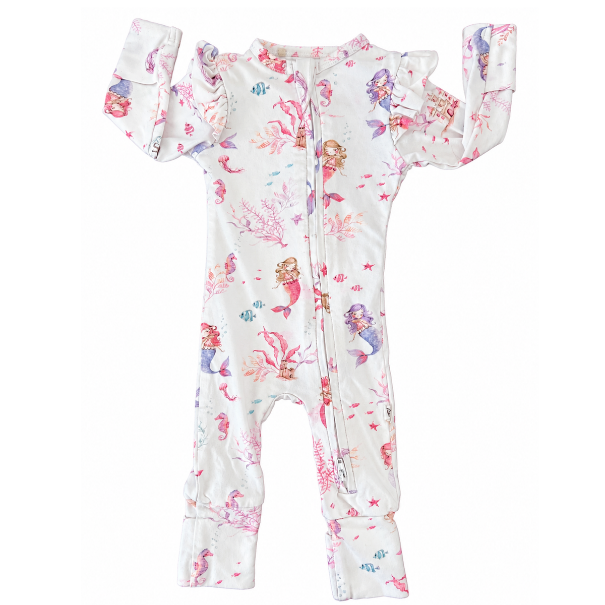 Snuggle Hunny Mermaid Snugglesuit with Frill - size 0000