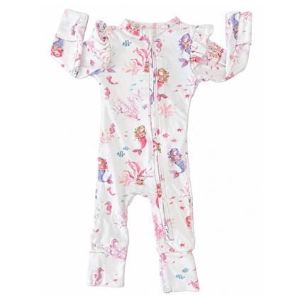 Snuggle Hunny Mermaid Snugglesuit with Frill - size 0000
