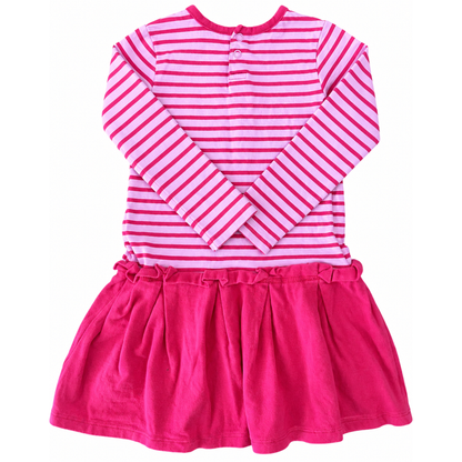 Milky Pink Stripe Long Sleeve Dress  - size 3