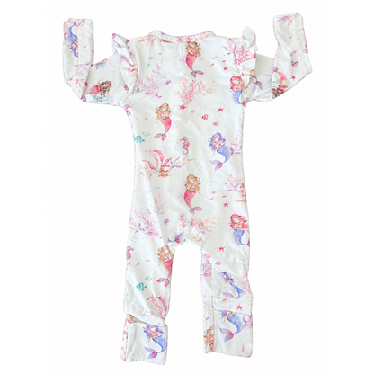 Snuggle Hunny Mermaid Snugglesuit with Frill - size 0000