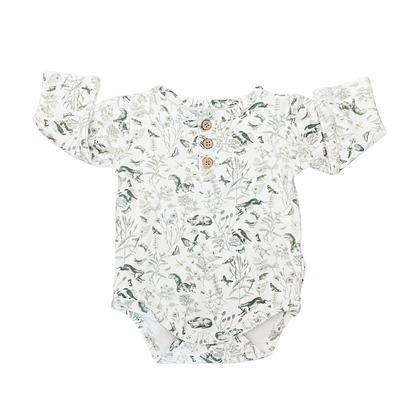 Indigo and Lellow forest friends bodysuit - size 0 image 0