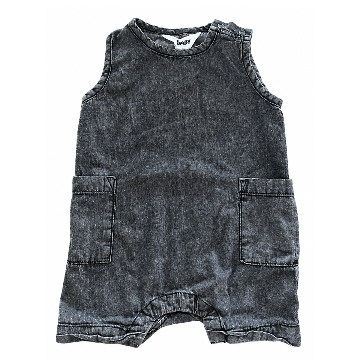 Cotton On Baby Washed Denim Romper - size 00