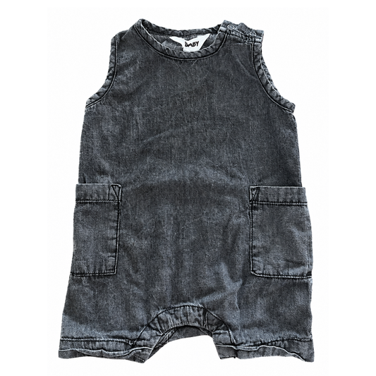 Cotton On Baby Washed Denim Romper - size 00