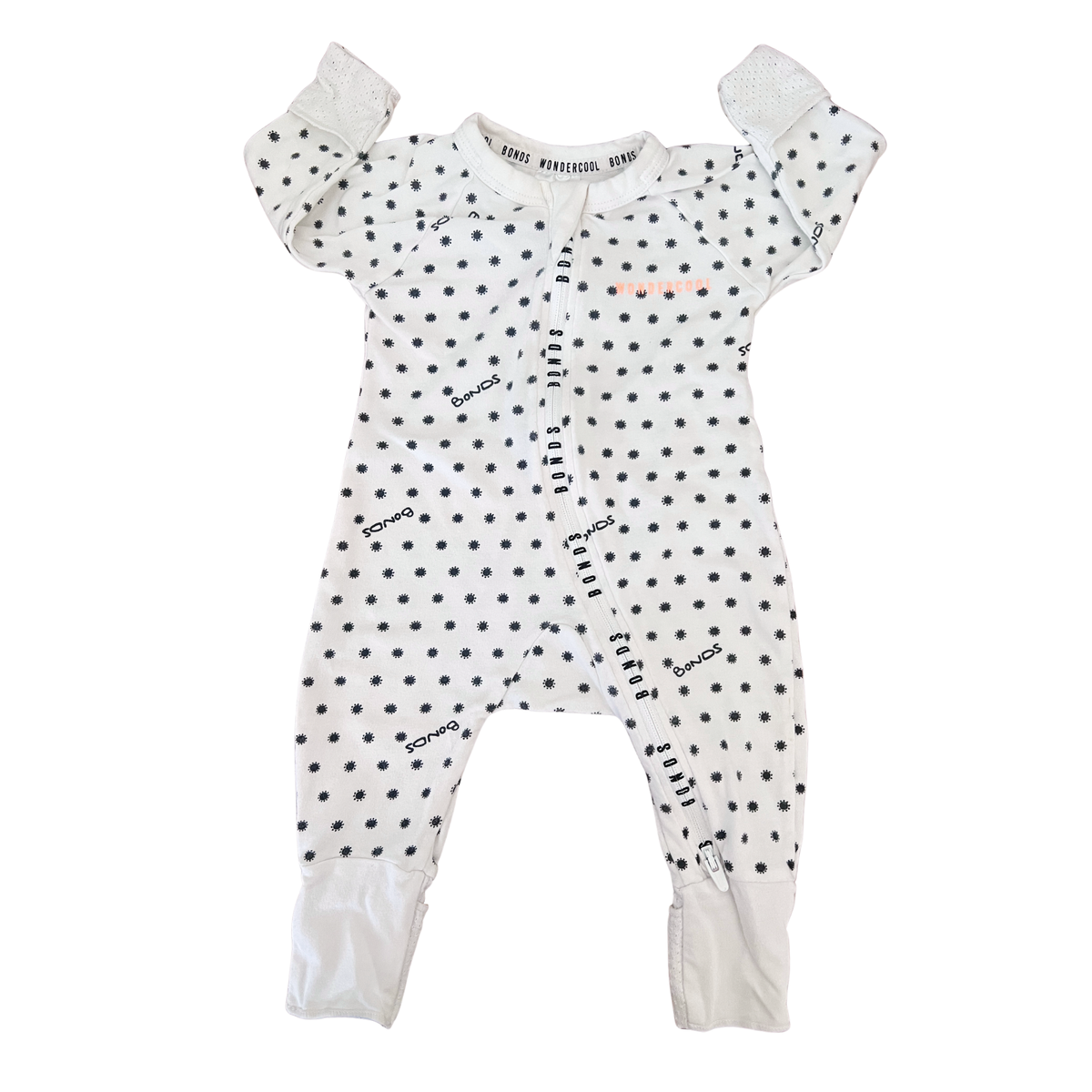 Bonds Sunshine Baby White Wondercool Zip Wondersuit - size 0000