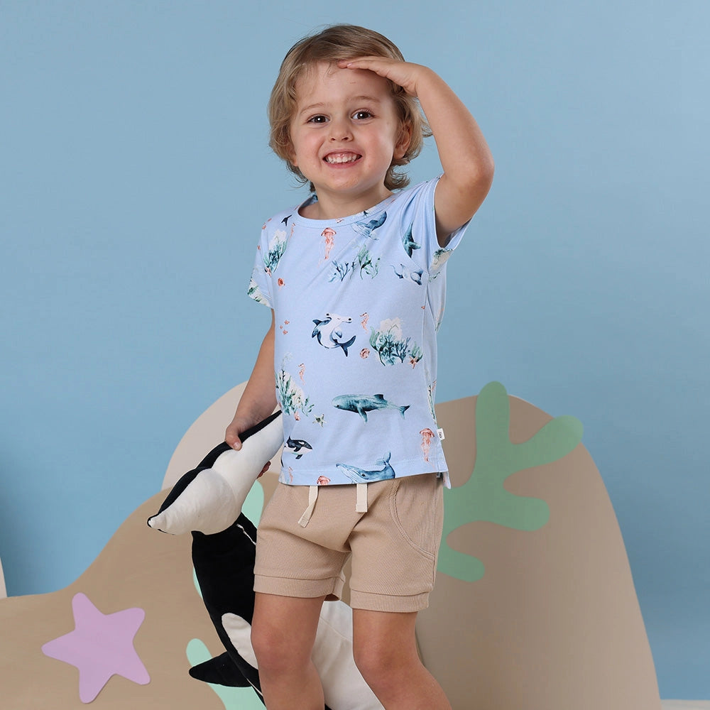 Snuggle Hunny blue ocean organic t-shirt - size 2 image 1