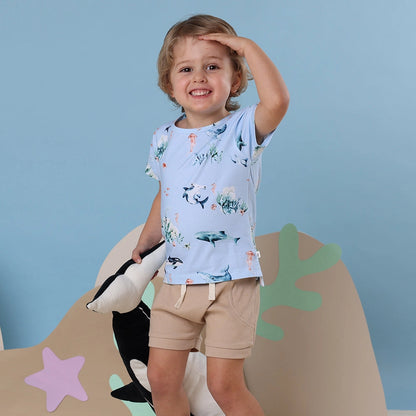 Snuggle Hunny blue ocean organic t-shirt - size 2 image 1