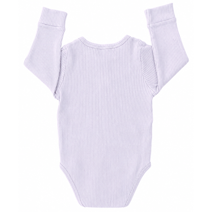 Purebaby Lilac rib henley bodysuit- size 1