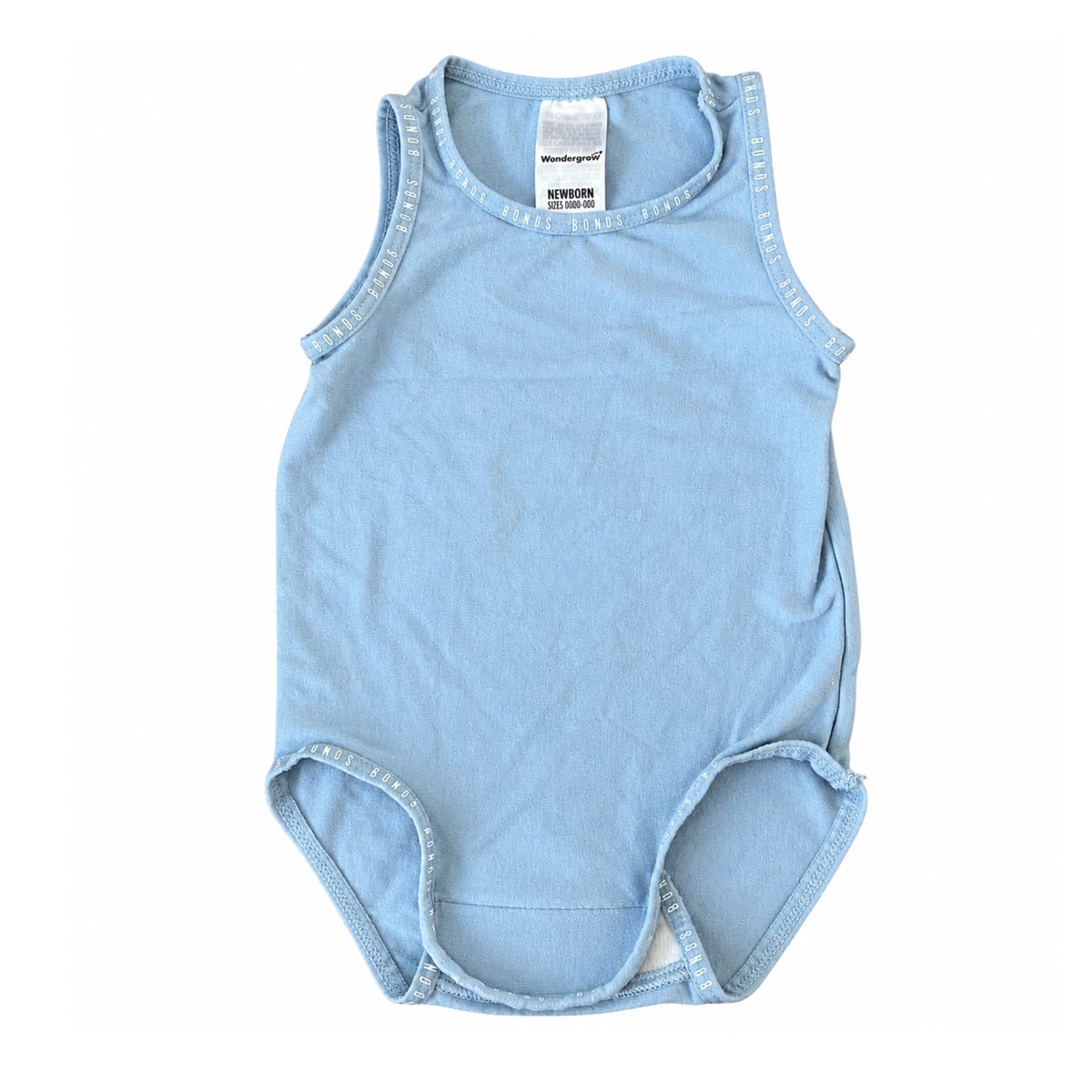 Bonds Blue Wondergrow Singletsuit - size 0000 - 000