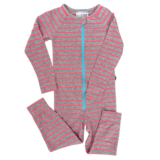 Bonds zip suit in neon stripe - size 3 image 0
