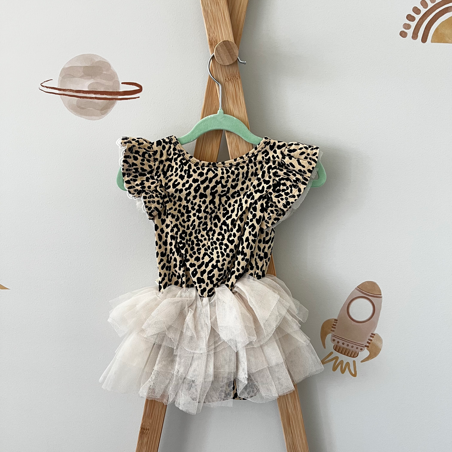 Designer Kidz leopard tutu romper - size 1 image 1