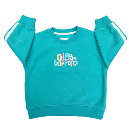 Olas Supply Co retro logo mini crew - size 3