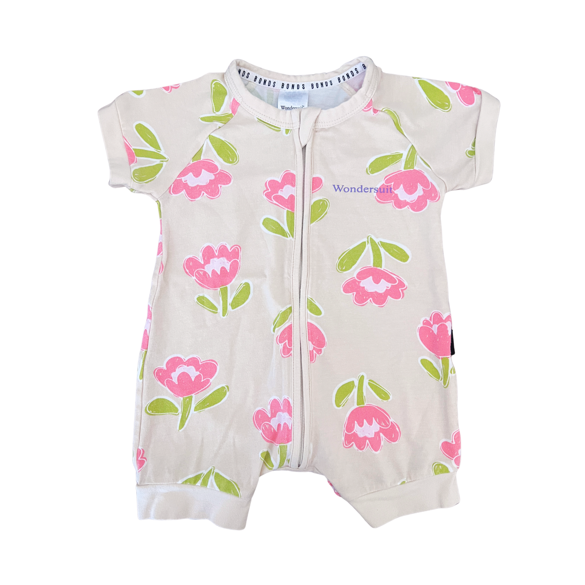 Bonds Sunlit Petals Caramel Zip Romper - size 000