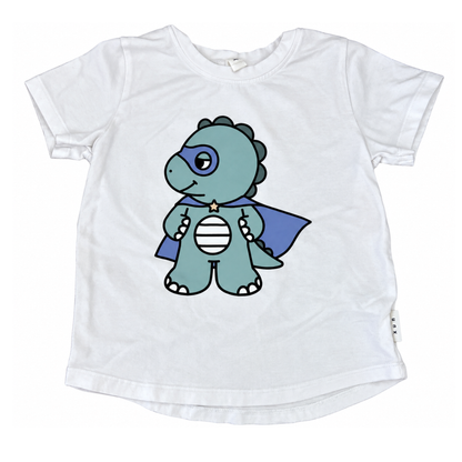Hux Dino Hero Tee - size 4