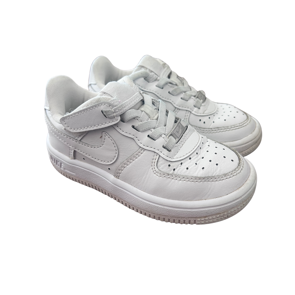 Nike Air Force 1 Junior White Leather Sneakers - size EU 26