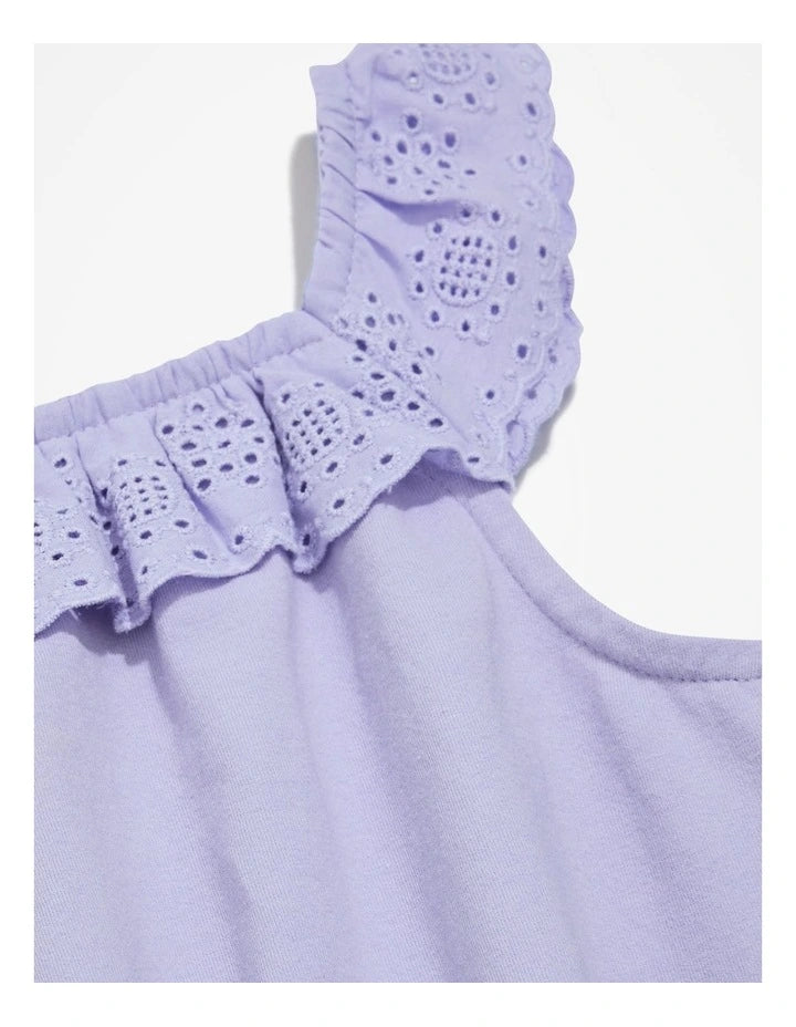 Country Road organic cotton broderie trim bodysuit - size 0000 image 1