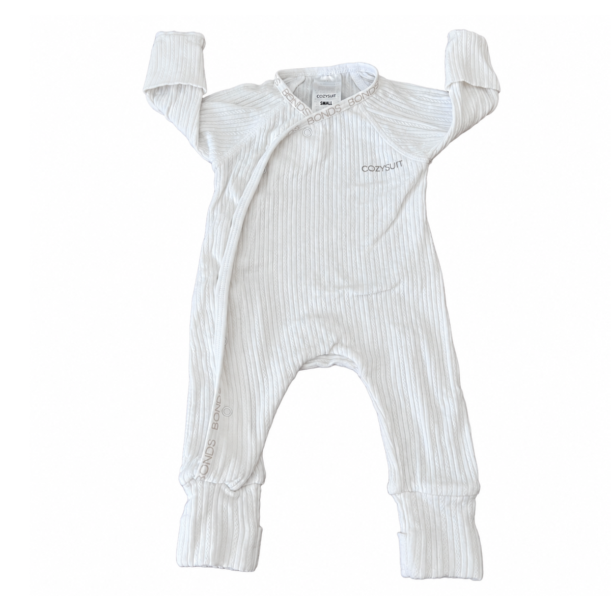 Bonds White Pointelle Cozysuit - size 00000