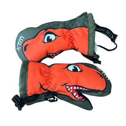 XTM Dino totally wild snow mittens - size 3XS 0-2y