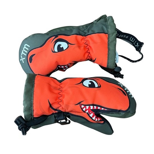 XTM Dino totally wild snow mittens - size 3XS 0-2y