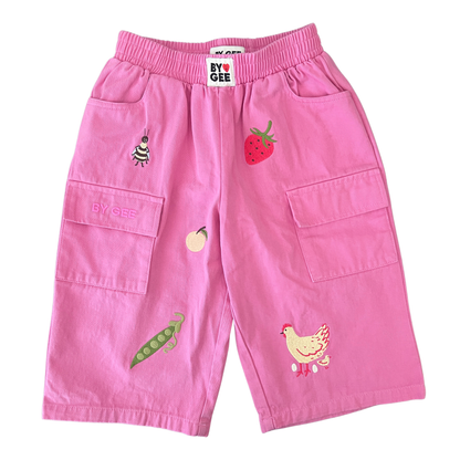 By Gee Peony Cropped Wide Leg Cargo Pant - size 3