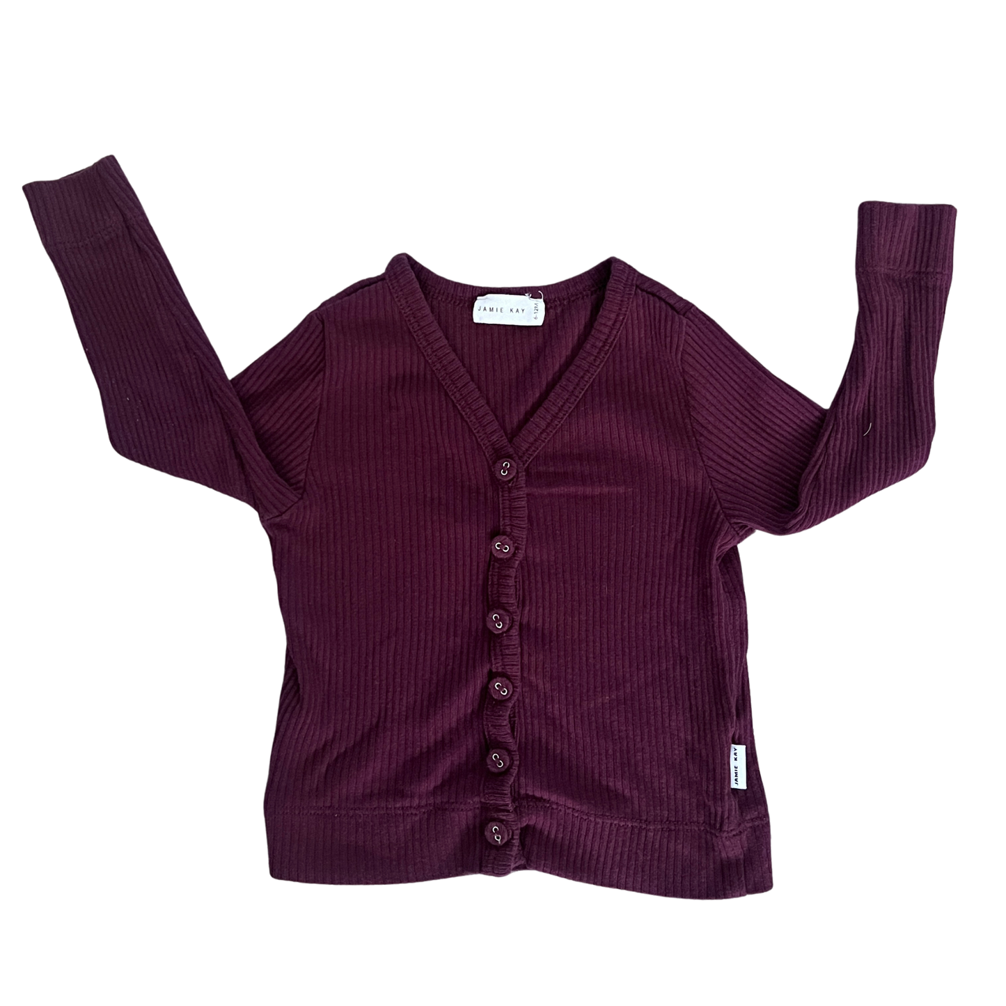 Jamie Kay Rib modal cardigan in blackberry - size 0
