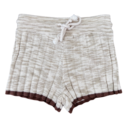 Grown Knitted Rib Shorts in Latte - size 0