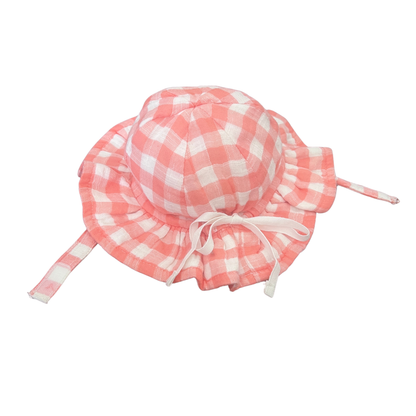 Purebaby Gingham sunhat - size XS (0000-000)