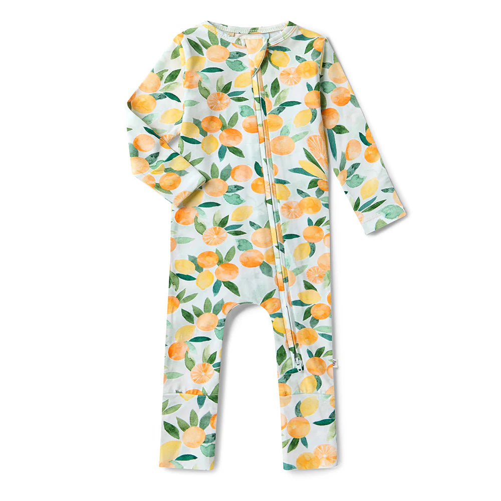 Snuggle Hunny citrus squeeze organic convertible romper - size 2 image 0