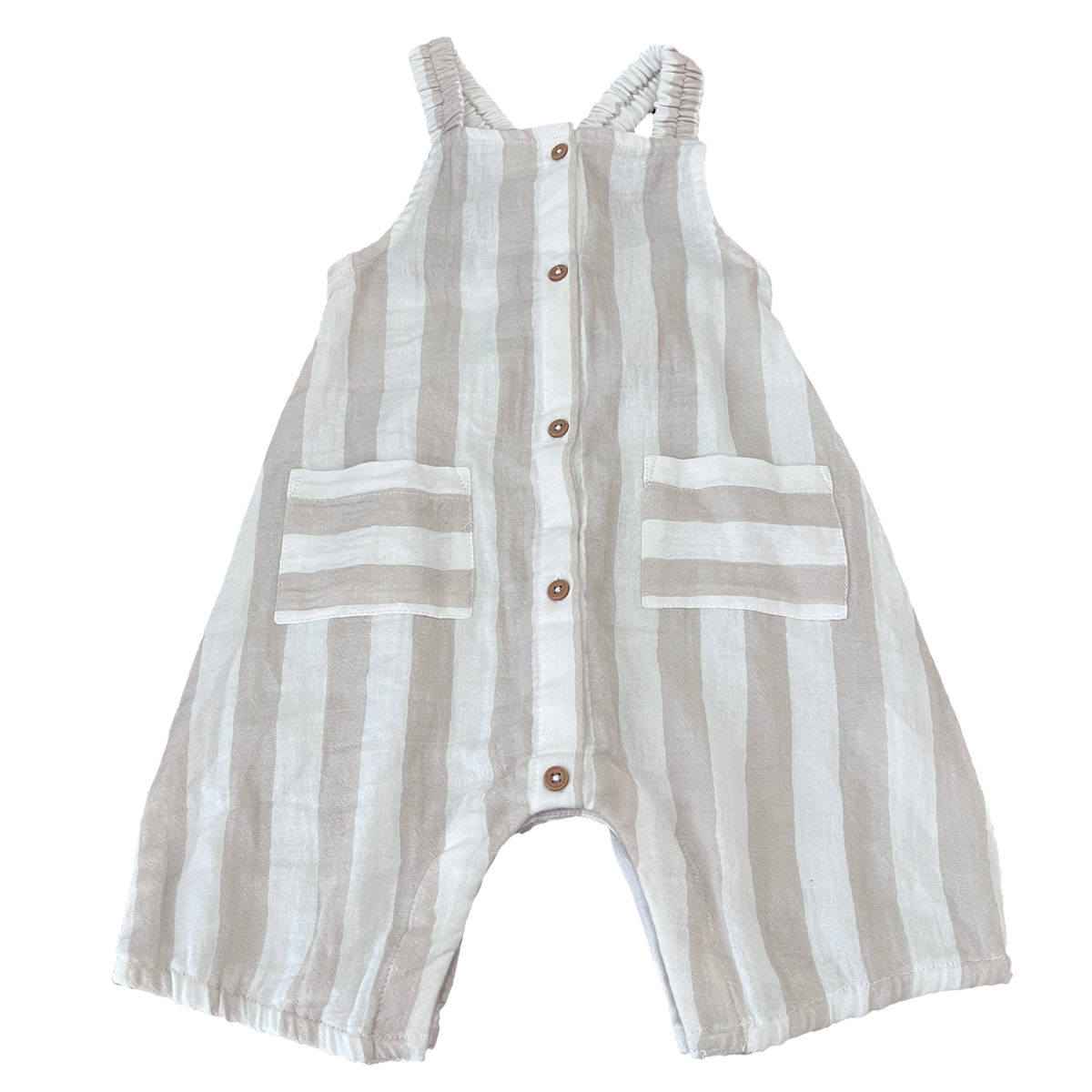 The White Company Crinkle Stripe Romper - size 9-12m
