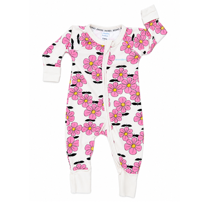 Bonds wondersuit in pink flower - size 000 image 0